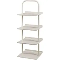 En.casa Schoenenrek Poytya met 4 planken champagne 96x34x32 cm []