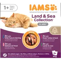 IAMS Delights Adult Land & Sea Jelly Multipack 8 x 85 gr