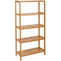 Songmics Badkamerplank met 5 niveaus, Natuurlijke kleuren