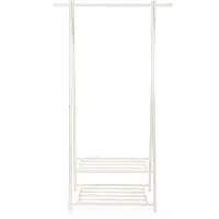 Songmics Metalen kledingrek met schoenenrek, Wit