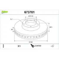 Valeo 673701 Remschijf