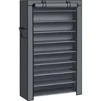 Songmics Schoenenrek met 10 planken, Grijs