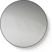 Looox Mirror Spiegel rond 80cm black line round zwart