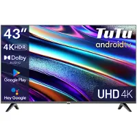 Tutu Android Smart TV - LED 4K UHD - 43 inch/110 cm - Frameless Design - Tripple Tuner DVB-T/T2/S/S2/C - HDMI x3, USB x2, CI+ - Voice Controle & Streaming apps - Geassembleerd in Eindhoven - TUS43UQ1A