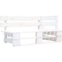 vidaXL Tweezitsbank pallet met kussens wit geïmpregneerd grenenhout