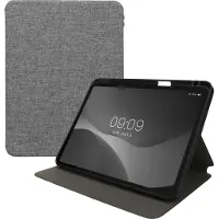 Kwmobile Case Compatible with Apple iPad Pro 11" (2024) - Slim Book Style Tablet Cover with Stand Feature - Grey