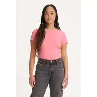 Levi's Ss Rib Baby Tee Tameless Rose Size: XS | T-Shirts Outlet | Dames | Roze