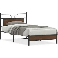 vidaXL Bedframe zonder matras 107x203 cm spaanplaat bruin eikenkleurig