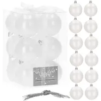 Springos Kerstballen | 12 Stuks | Mat Wit