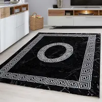 Muratap Plus vloerkleed laagpolig tapijt woonkamer zwart / wit- 240x340 cm