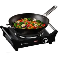 Kitchenbrothers Elektrische Kookplaat - 1 Pits - 1500W - Zwart