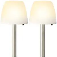 Lumineo Set van 6x stuks solar tuinlamp/prikspot schemerlamp op zonne-energie 28 cm - Prikspots tuinverlichting