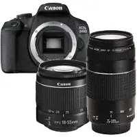 Canon EOS 2000D - Spiegelreflexcamera - + 18-55mm f/3.6-5.6 III + 75-300 f/4-5.6 III-lens