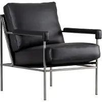 Jonas Ihreborn Seventy Five Fauteuil Leer Zwart / Zwart Canvas - Fauteuils Black - 75 FÅT Labrador sv