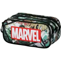 KARACTERMANIA - Marvel - The Avengers React - Trick FAN 2.2 - Pennenzak - Potloden Etui met Dubbele Rits - Pennenetui - Groen