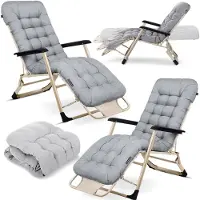 Sofotel Opvouwbare Ligbed met kussen ChillWell set van 2 stuks lichtgrijs