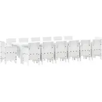 vidaXL Tuin Eettafel Set 15 st Wit Polt riet