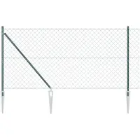 vidaXL gaashek met grondpennen 10 x 1,4 m PVC-Coated Staal Groen Mesh