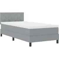 vidaXL Boxspring bed met hoofdeinde Lichtgrijs 100 x 200 cm Stof