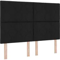 vidaXL LED boxspringbed met hoofdeinde, zwart, 140 x 200 cm, gestoffeerd