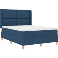 vidaXL Boxspringbed met matras, blauw, 140 x 200 cm, gestoffeerd