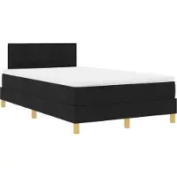 vidaXL LED Box Spring Bed met hoofdeinde Zwart 120 x 190 cm Stof