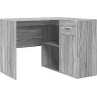 vidaXL Hoekbureau met lade met plank Grijs Sonoma 102 x 88 x 75 cm
