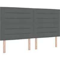 vidaXL LED boxspringbed met hoofdeinde, donkergrijs, 180 x 200 cm, gestoffeerd