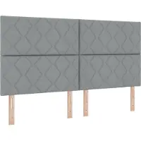 vidaXL LED boxspringbed met hoofdeinde, lichtgrijs, 180 x 200 cm, gestoffeerd