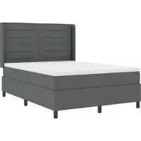 vidaXL LED Box Spring Bed met matras Donkergrijs 160 x 200 cm Stof