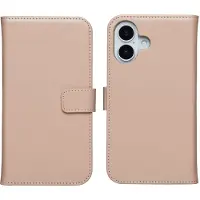 Selencia Echt Leren Bookcase voor de Apple iPhone 17 - Dusty Pink