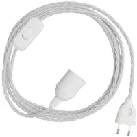 Creative Cables Snakebis Twisted E27 Kabelset Met Lamphouder. Stofgeklede Kabel En Stekker Met 2 Pinnen 1.8 M
