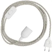 Creative Cables Snakebis Twisted E14 Kabelset Met Lamphouder. Stofgeklede Kabel En Stekker Met 2 Pinnen 1.8 M