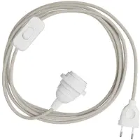 Creative Cables Snakebis E27 Lampenkap-kabelset Met Lampenhouder. Gekleurde Stoffen Kabel En 2-pins Stekker 1.8 M