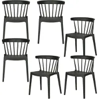 Woood Bliss Tuinstoelen - Kunststof - Zwart - Set van 6