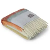 Stackelbergs Plaid-Mohairdeken Mohair-Wol Oranje-Mint-Rood L 130 cm B 170 cm