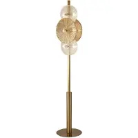Searchlight Vloerlamp Wagon Wheel, brons / oud-messing, Woon-/ Eetkamer, metaal, vloerlamp