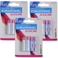 Grundig alkaline batterijen AAA - 12x stuks - LR03 batterijen