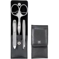 Zwilling Premium manicure set, 3-delig, met leren combinatie-nagelschaar In zwart Manicureset 1 st