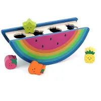 Vilac Vormenbox - - Watermeloen - 4 houten fruitstukken - Ontwikkelt de logica - Voor kinderen vanaf 18 maanden