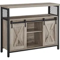 Vasagle Dressoir met 2 schuifdeuren, Grijs + Zwart