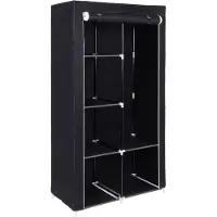 Songmics XL kledingkast met 2 kledingroedes, Zwart