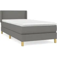 Syfax Boxspring met matras stof donkergrijs 80x200 cm