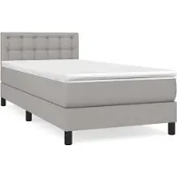 Syfax Boxspring met matras stof lichtgrijs 100x200 cm