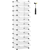Songmics DIY-schoenenkast met 10 niveaus, Wit