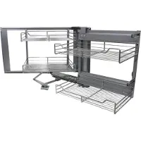KuKoo rechterhoek keuken uittrekbare manden, 90-100cm kast 4 metalen uitschuifbare opbergladen
