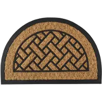 Home Deco Factory Deurmat Madrid - half rond - 40 x 60 cm - borstelmat - kokosvezel en rubber