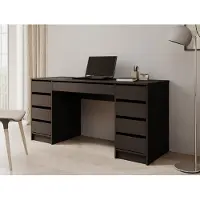 Meubella - Bureau Avio 2 - Zwart - 154 cm
