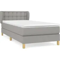 Syfax Boxspring met matras stof lichtgrijs 80x200 cm