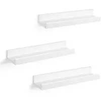 Songmics Zwevende planken set van 3, Wit / 10 x 38 x 5 cm